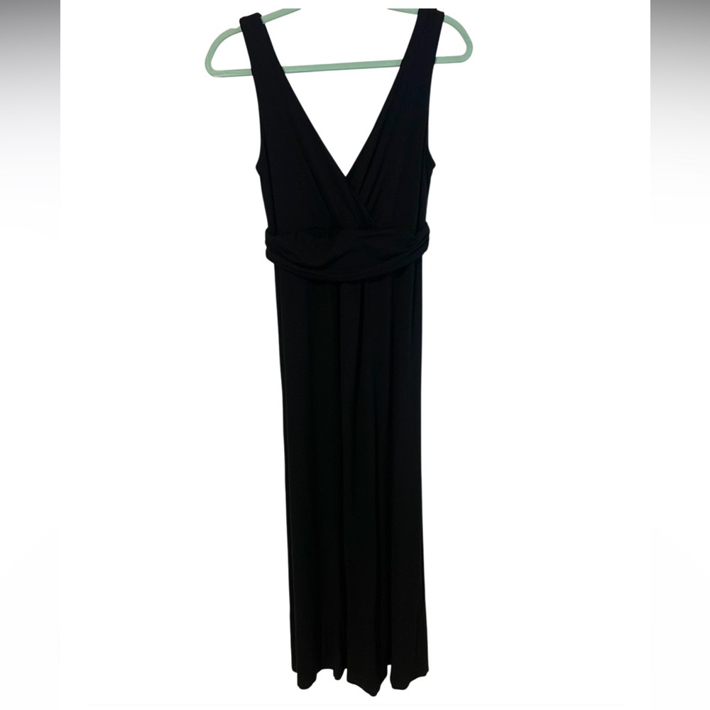 Boden Black Knit Maxi Dress Sleeveless V Neck Cotton Blend SZ 8 EUC - Picture 6 of 9